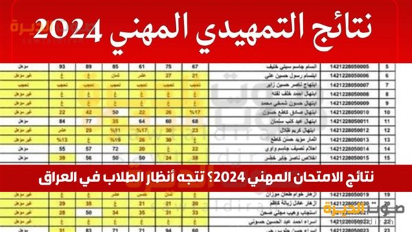 متى نتائج الامتحان المهني 2024؟